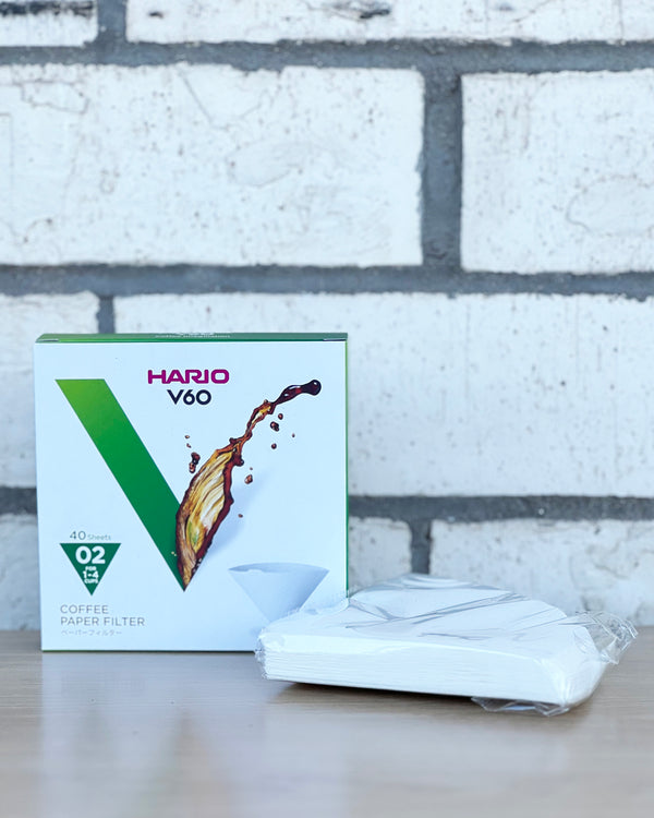 v60 size 02 white paper filters, 1 box (40-count)