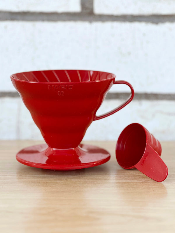 Hario V60 Dripper, Red, Plastic, Size 02